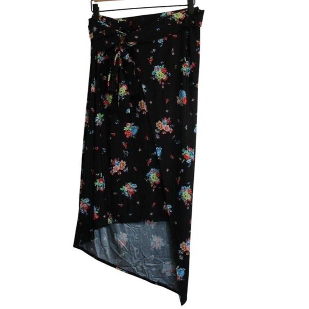 Paco Rabanne‎ Women's Floral Wrap Asymmetrical Hem Skirt Size 36 (4) Feminine